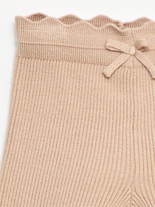 Legging van ribtricot met leuk strikje - Kiabi
