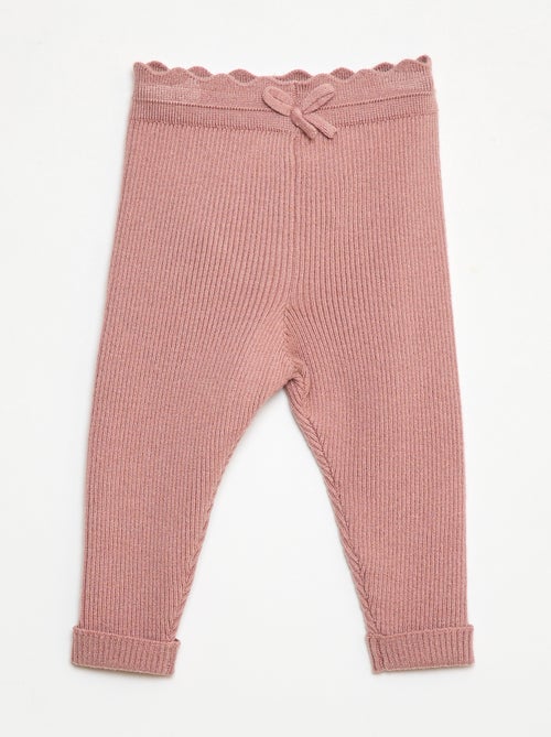 Legging van ribtricot met leuk strikje - Kiabi