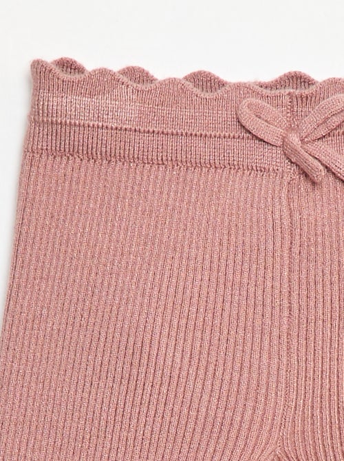 Legging van ribtricot met leuk strikje - Kiabi
