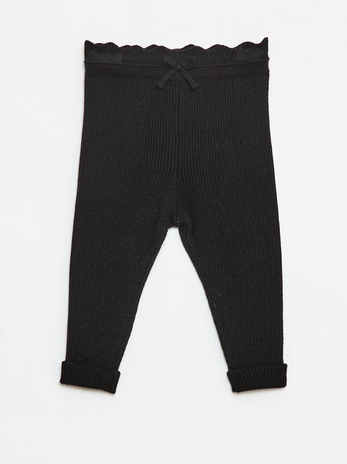 Legging van ribtricot met leuk strikje - Kiabi
