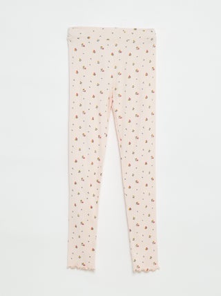 Legging van ribtricot met motiefje