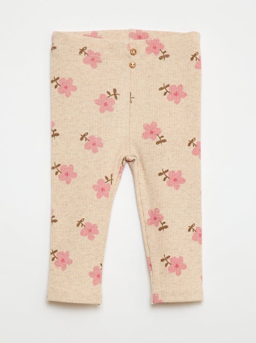 Leggings long côtelé à motif - Kiabi