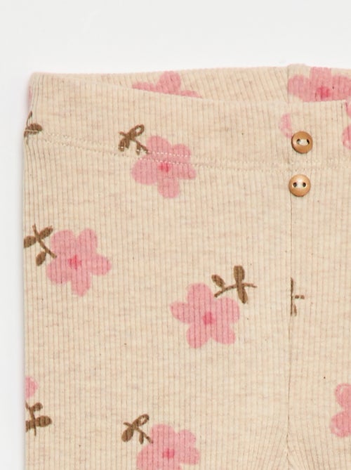 Leggings long côtelé à motif - Kiabi