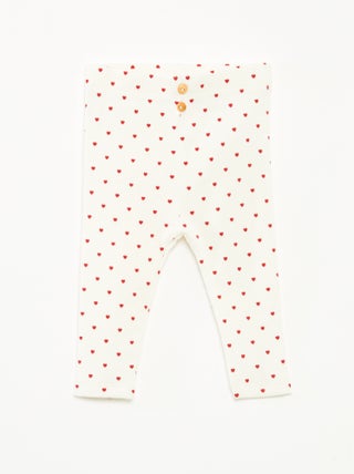 Leggings long côtelé à motif
