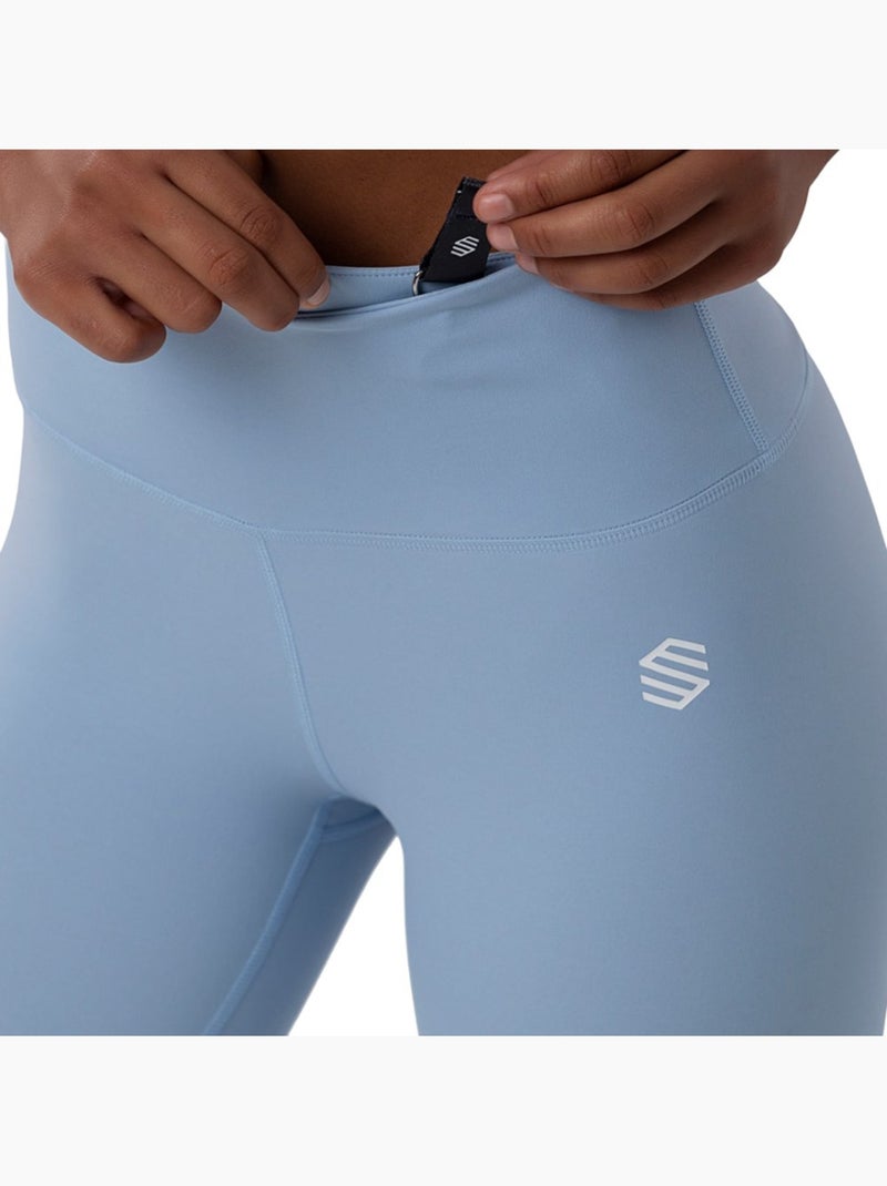 Leggings sport taille mi-haute fitness femme shine Bleu gris - Kiabi
