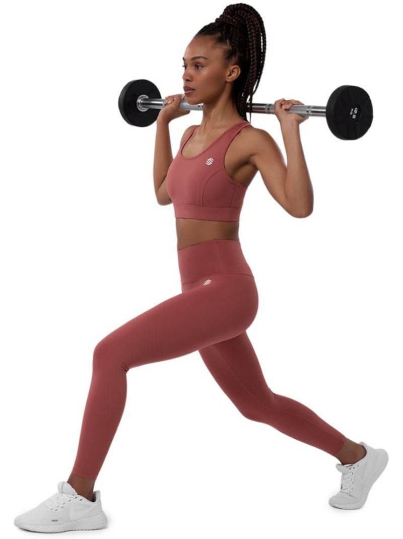 Leggings sport taille mi-haute fitness femme success Gris galet - Kiabi