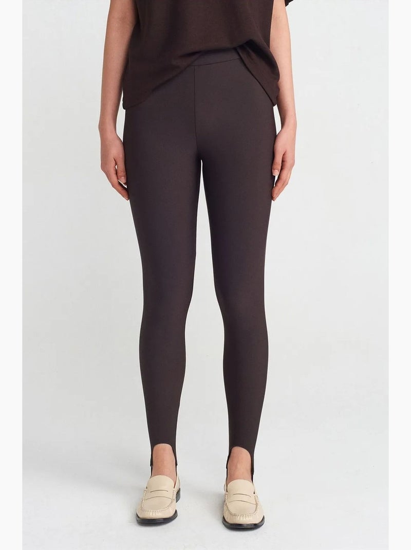 Leggings taille haute à jambe fuselée dilvin Marron chocolat - Kiabi