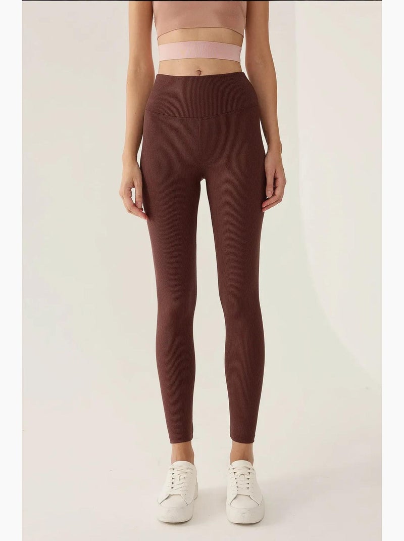 Leggings taille haute hiccup Marron - Kiabi