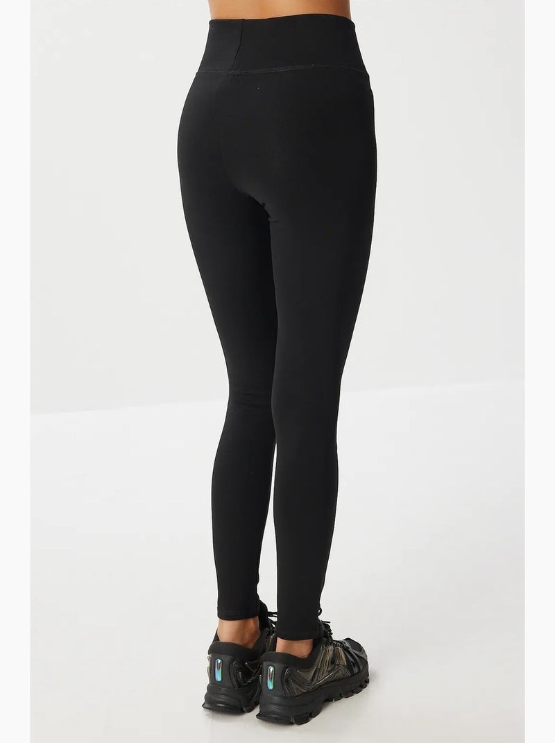 Leggings taille haute slim à enfiler istanbul Noir - Kiabi