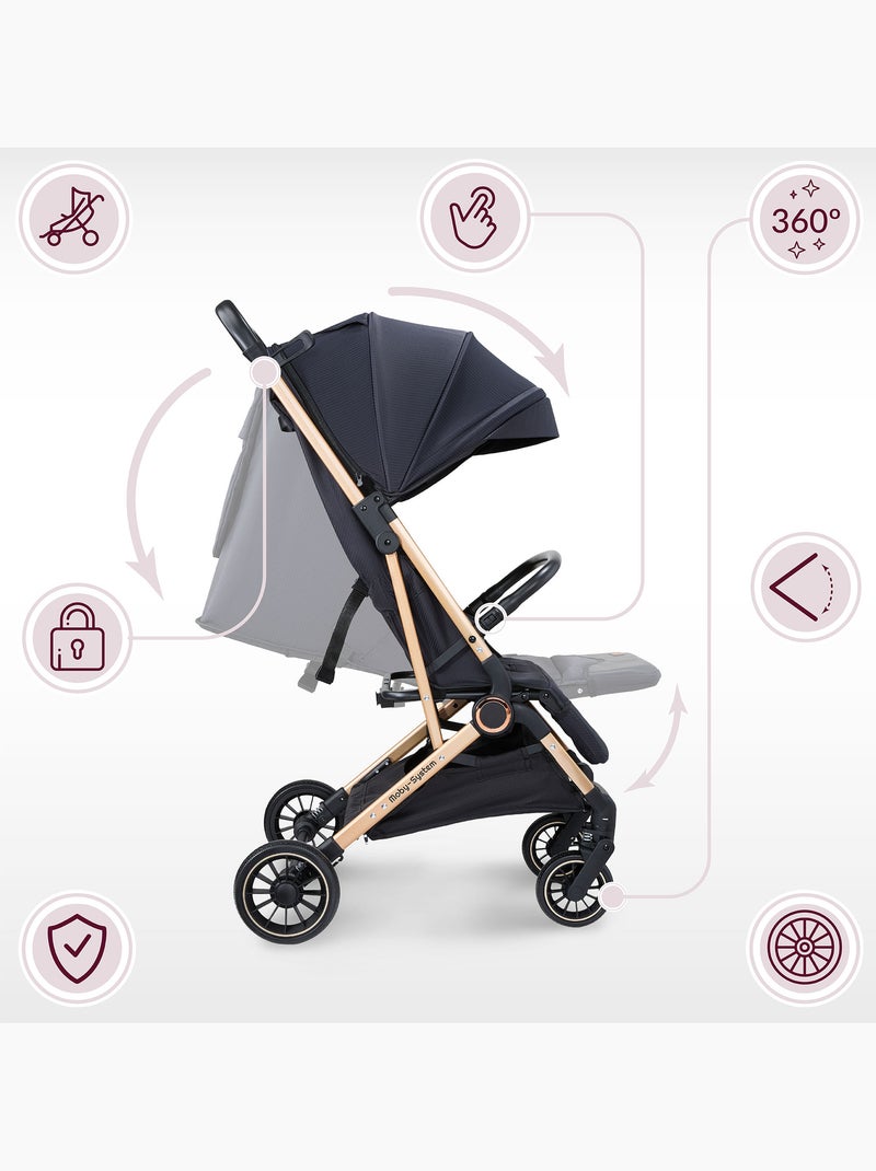 Lena gold pro compacte kinderwagen voor kinderen van 6 tot 48 maanden Goud - Kiabi
