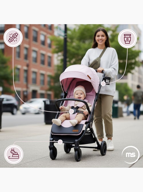 Lena pink pro compacte kinderwagen voor kinderen van 6 tot 48 maanden - Kiabi