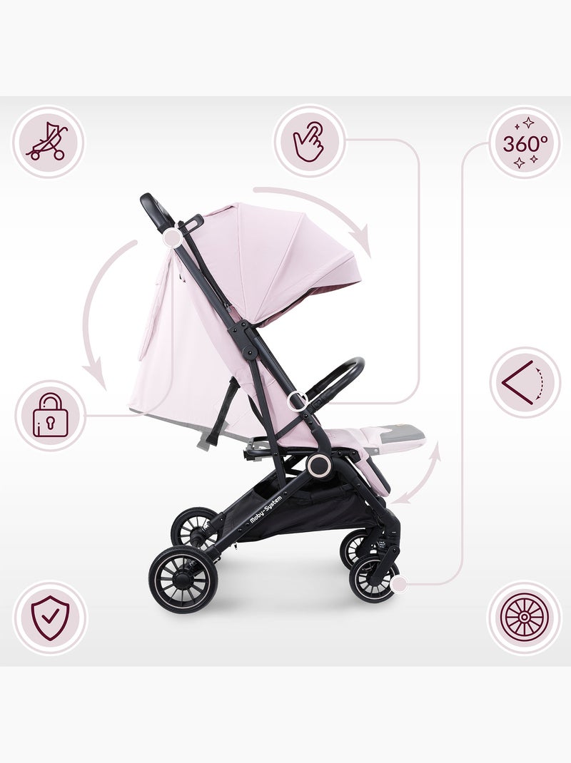 Lena pink pro compacte kinderwagen voor kinderen van 6 tot 48 maanden Roze - Kiabi