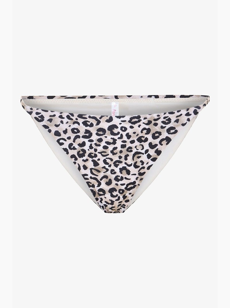 Leo brazilian bikinibroekje met luipaardprint penti Wit Zwart - Kiabi