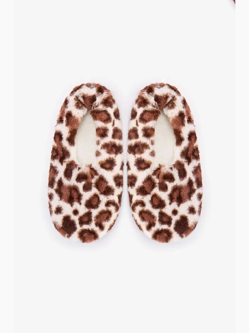 Leopard fluffy no-show sokken penti - Kiabi