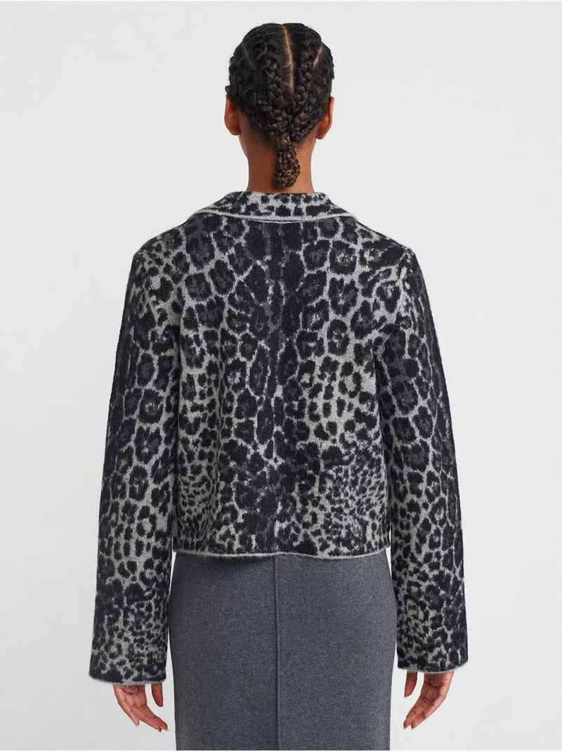 Leopardjacquard vest met knopen dilvin Multicolor - Kiabi