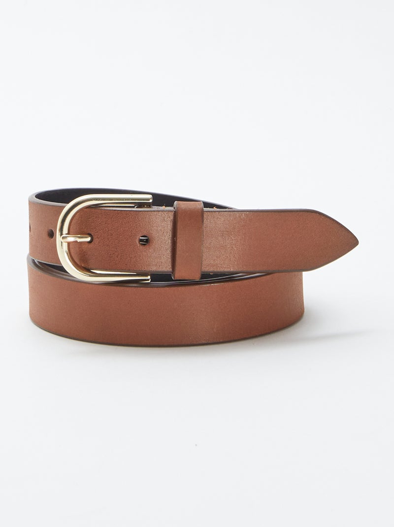 Leren riem BRUIN - Kiabi
