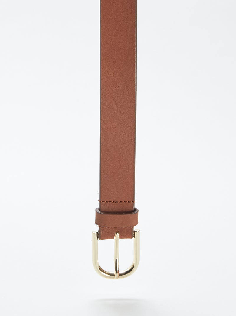 Leren riem BRUIN - Kiabi