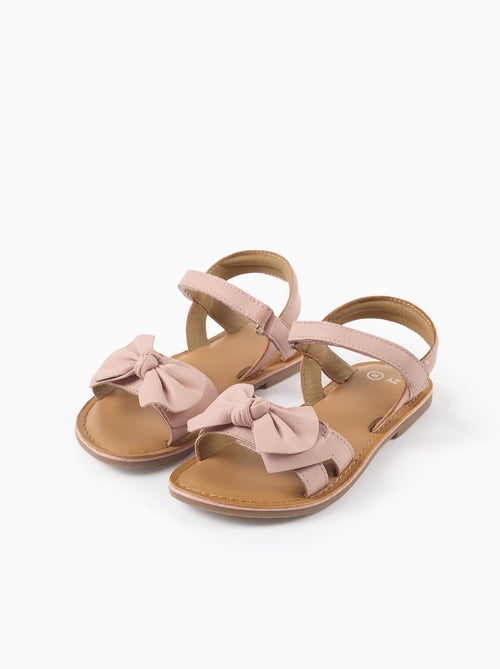 Leren sandalen met decoratieve strik - Kiabi Leren sandalen met decoratieve strik - Kiabi