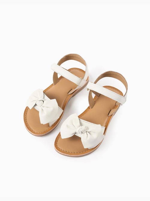 Leren sandalen met decoratieve strik - Kiabi Leren sandalen met decoratieve strik - Kiabi