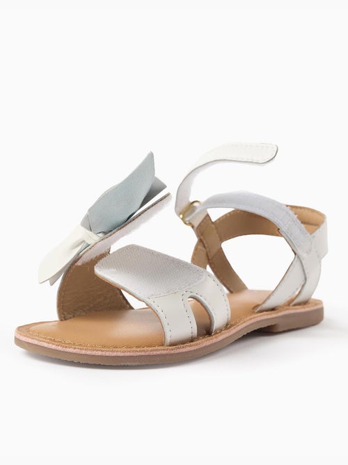 Leren sandalen met decoratieve strik - Kiabi Leren sandalen met decoratieve strik - Kiabi