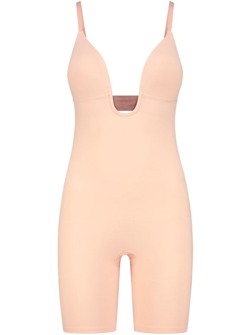 Lichaamspanty slip sculpting diepe v-halslijn Beige - Kiabi