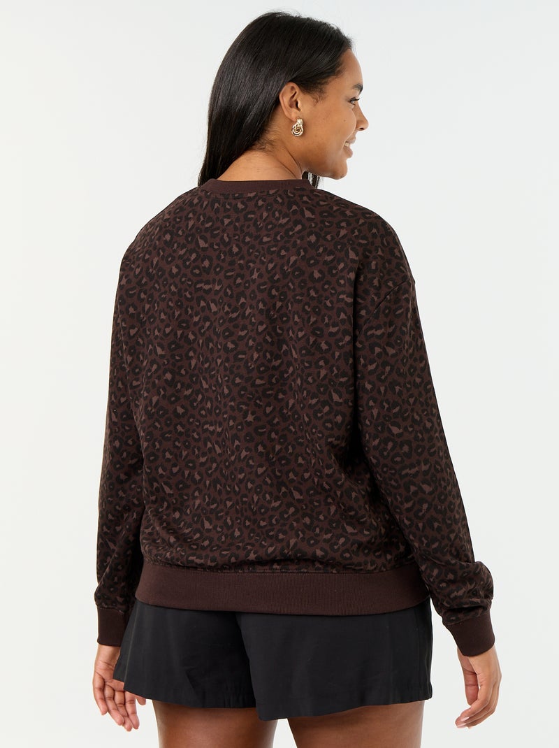 Licht bedrukt sweatshirt van French Terry Bruin - Kiabi