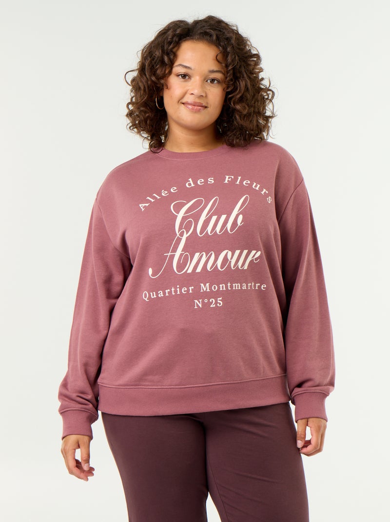 Licht bedrukt sweatshirt van French Terry Rose - Kiabi