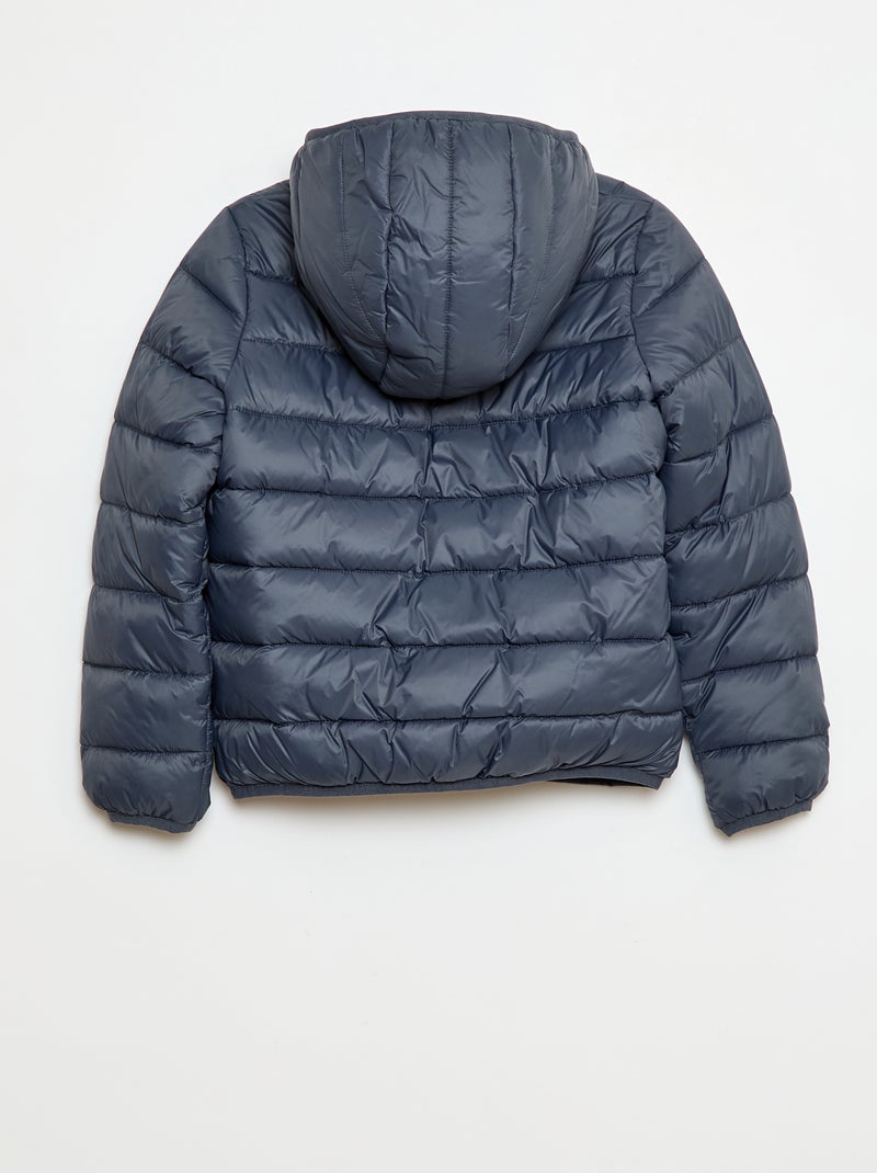 Licht donsjack met capuchon Blauw - Kiabi
