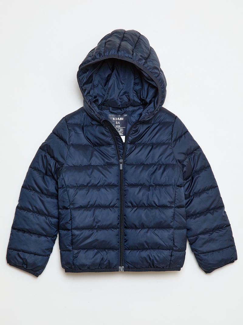 Licht donsjack met capuchon Blauw - Kiabi