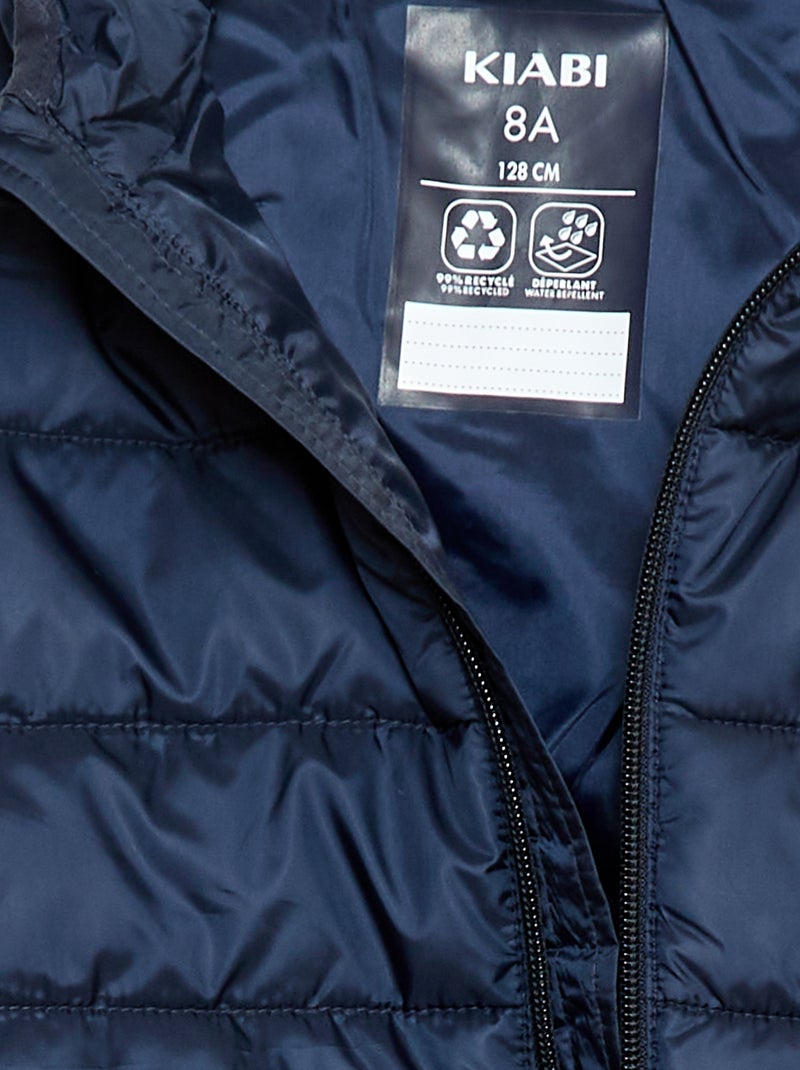 Licht donsjack met capuchon Blauw - Kiabi