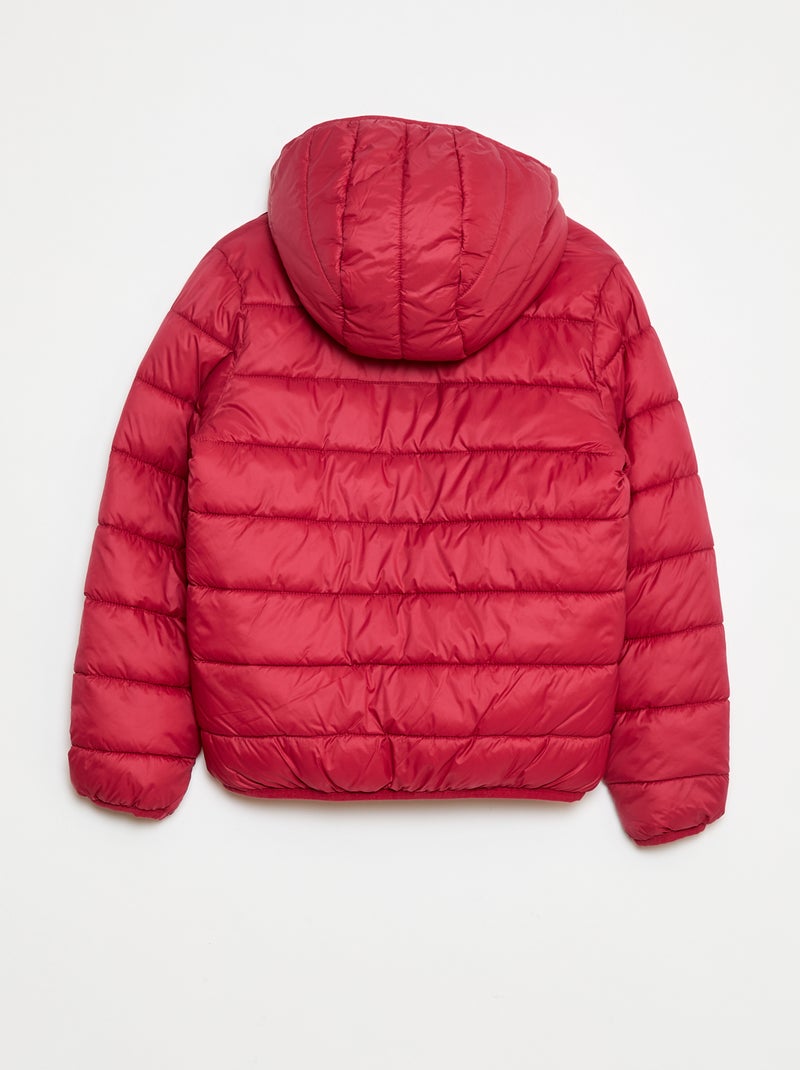 Licht donsjack met capuchon Fuchsia - Kiabi