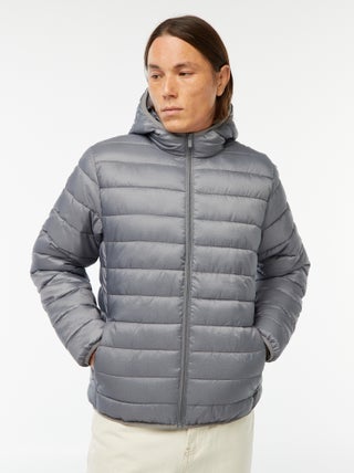 Licht donsjack met capuchon