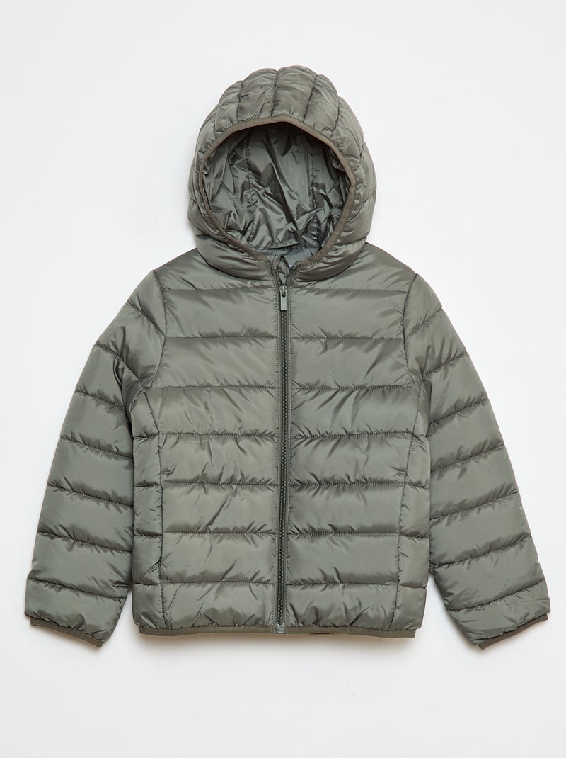 Licht donsjack met capuchon Groen - Kiabi