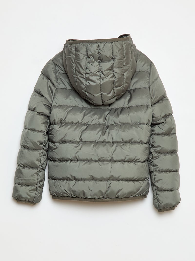 Licht donsjack met capuchon Groen - Kiabi