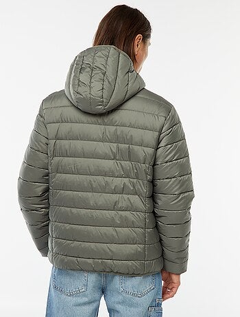 Licht donsjack met capuchon