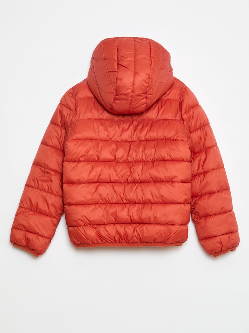 Licht donsjack met capuchon Oranje - Kiabi