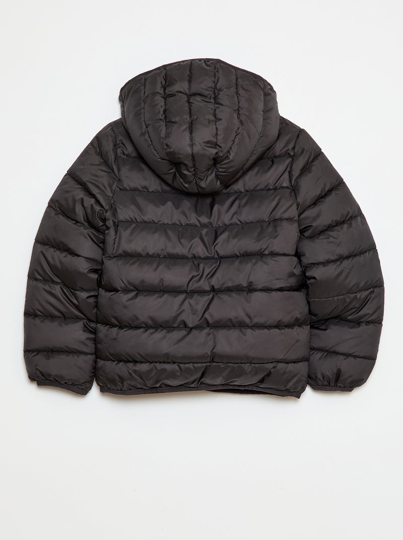 Licht donsjack met capuchon zwart - Kiabi