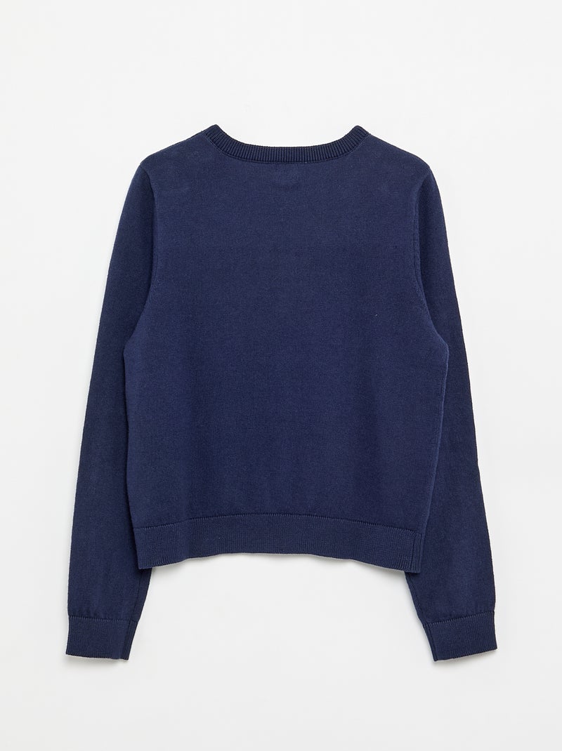 Licht effen rondehalsvest Marineblauw - Kiabi