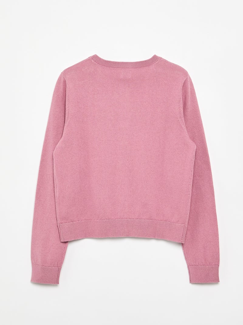 Licht effen vest met ronde hals Rose - Kiabi