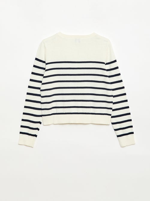 Licht gestreept vest met ronde hals - Kiabi