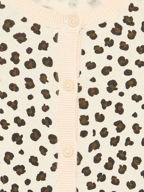 Licht gilet met ronde hals en luipaardprint - Kiabi