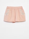 Licht short met borduursel en 2 zakken ROSE - Kiabi
