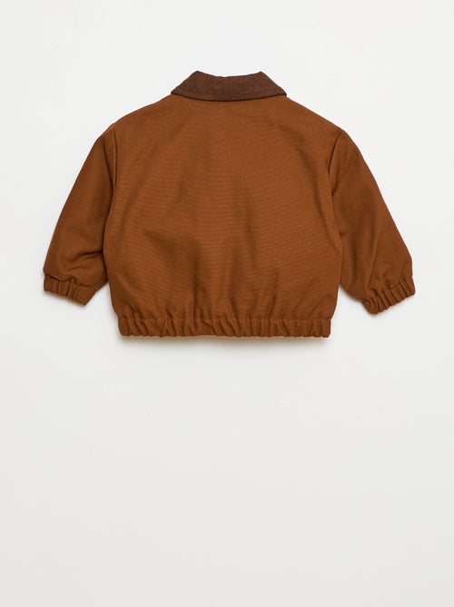 Licht spijkerjasje met rits en kraagje van corduroy - Kiabi