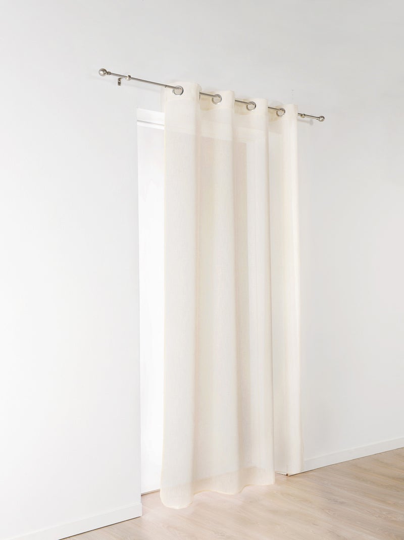 Licht transparant met linnen look Gebroken wit - Kiabi