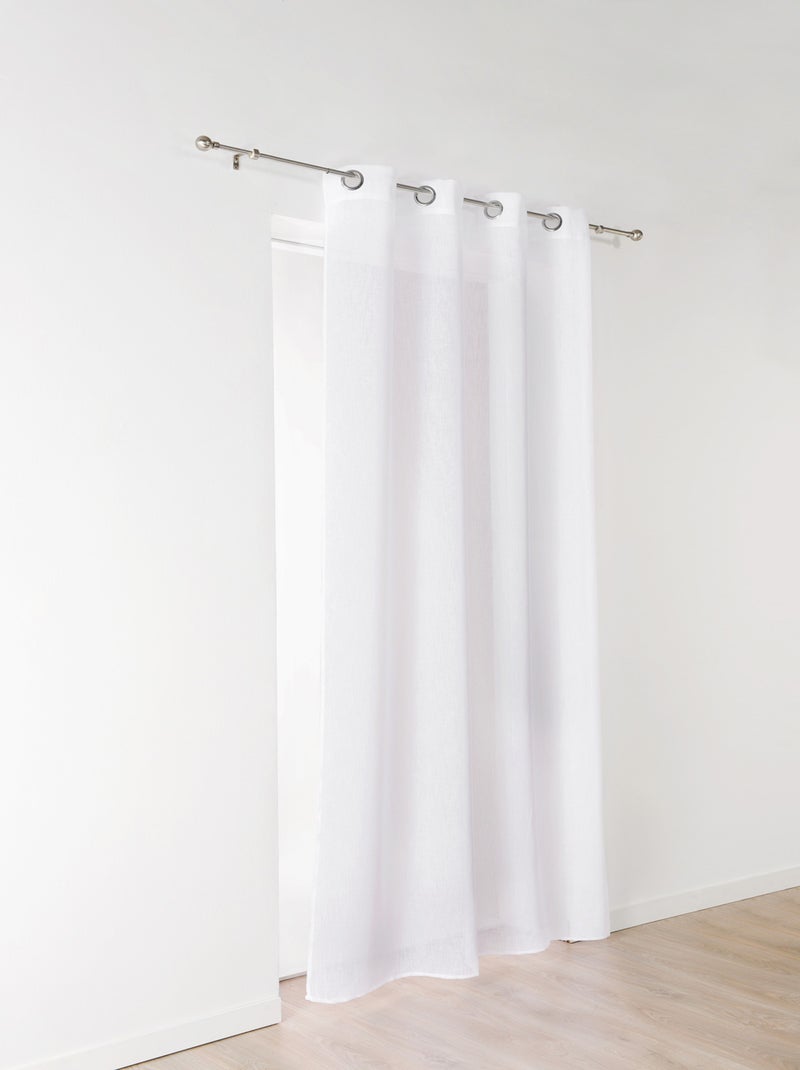 Licht transparant met linnen look Wit - Kiabi