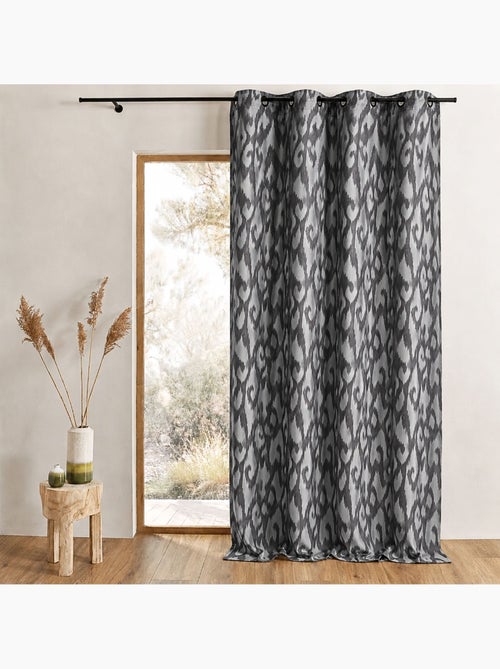 Lichtdoorlatend gordijn van jacquard met barokke motieven - Kiabi