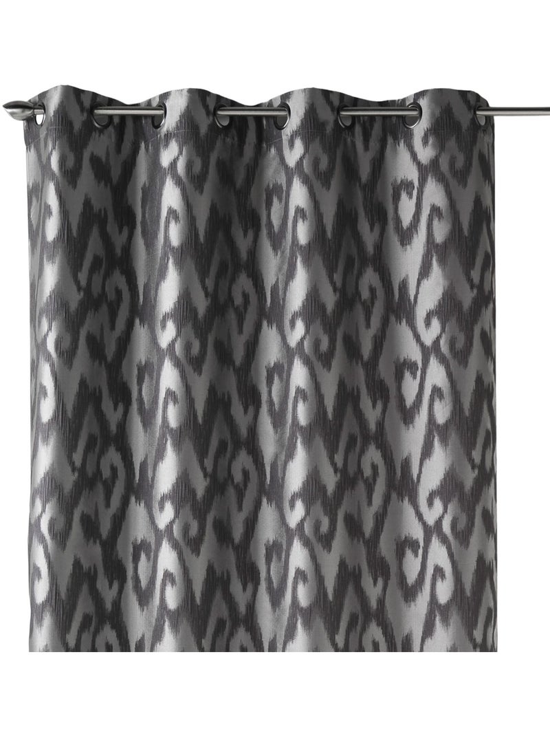 Lichtdoorlatend gordijn van jacquard met barokke motieven Lichtgrijs - Kiabi