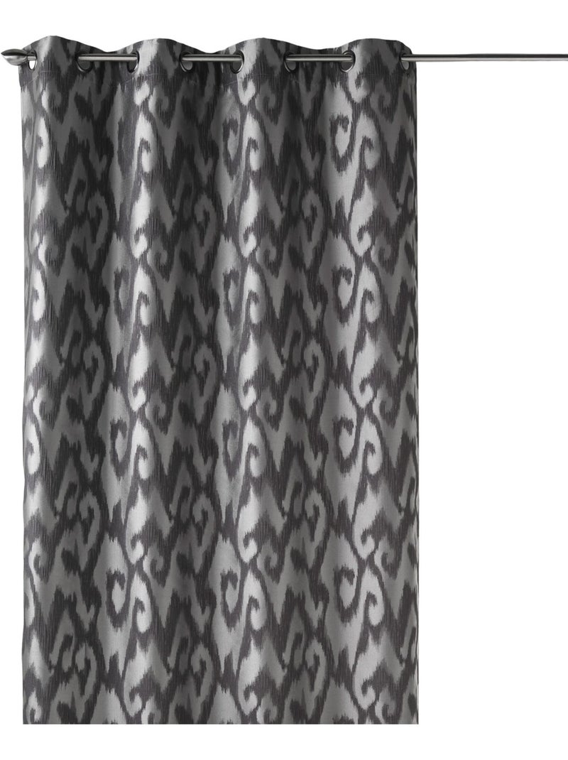 Lichtdoorlatend gordijn van jacquard met barokke motieven Lichtgrijs - Kiabi