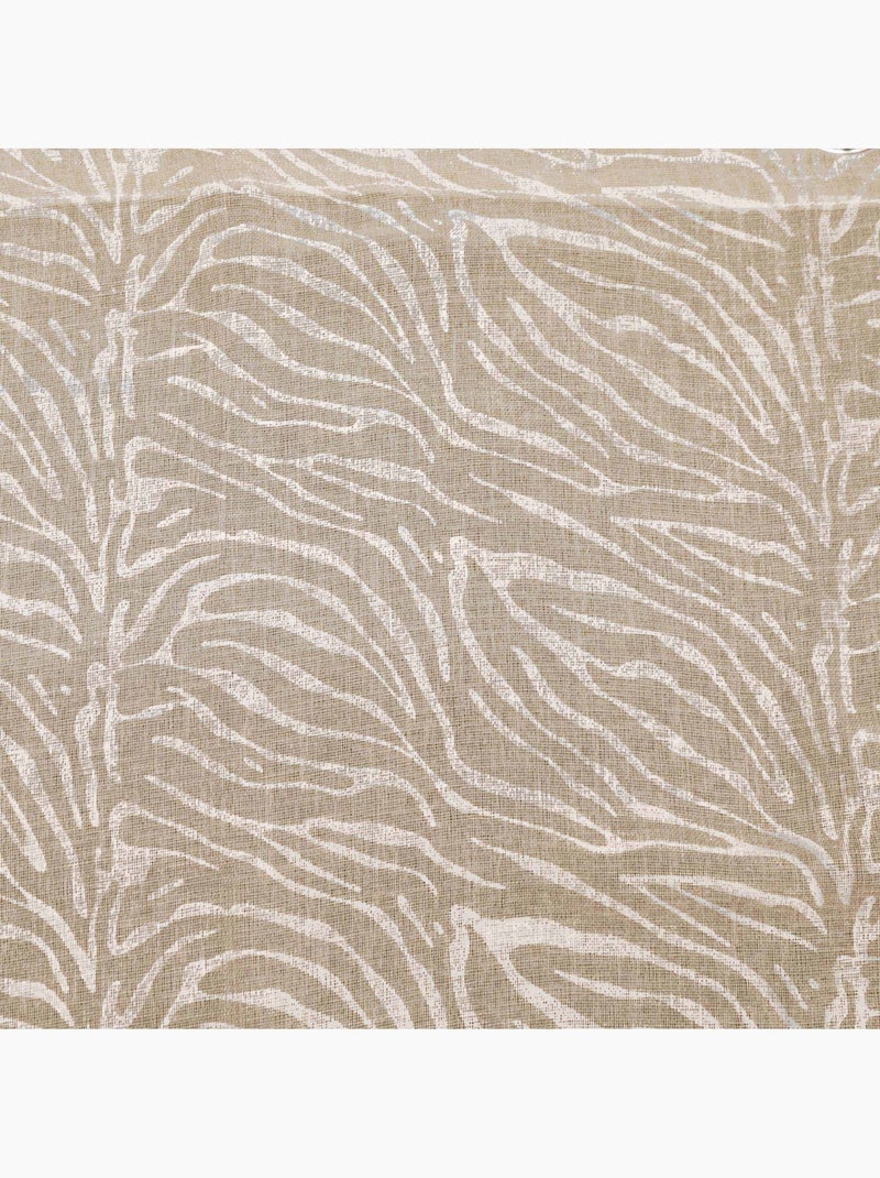 Lichtdoorlatend vitrage met oogjes, gemaakt van geweven voile met zebraprint Wit - Kiabi