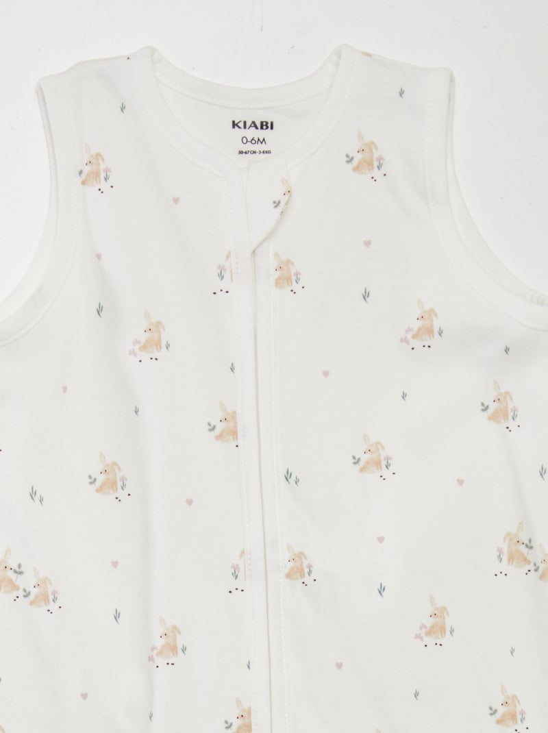 Lichte babyslaapzak - TOG-waarde 0.5 WIT - Kiabi